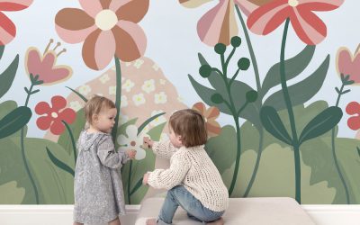 Superleuk panoramische kinderbehang van Roomblush